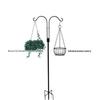 Wrought Iron Double Shepherd Hook for Outdoor Bird Feeders and Garden Decor