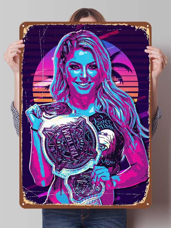 Bayley Alexa Bliss Metal Signs Wrestler Posters Room Decor Items Aesthetic Decoration Living Room Vintage Metal Plate Wall Art