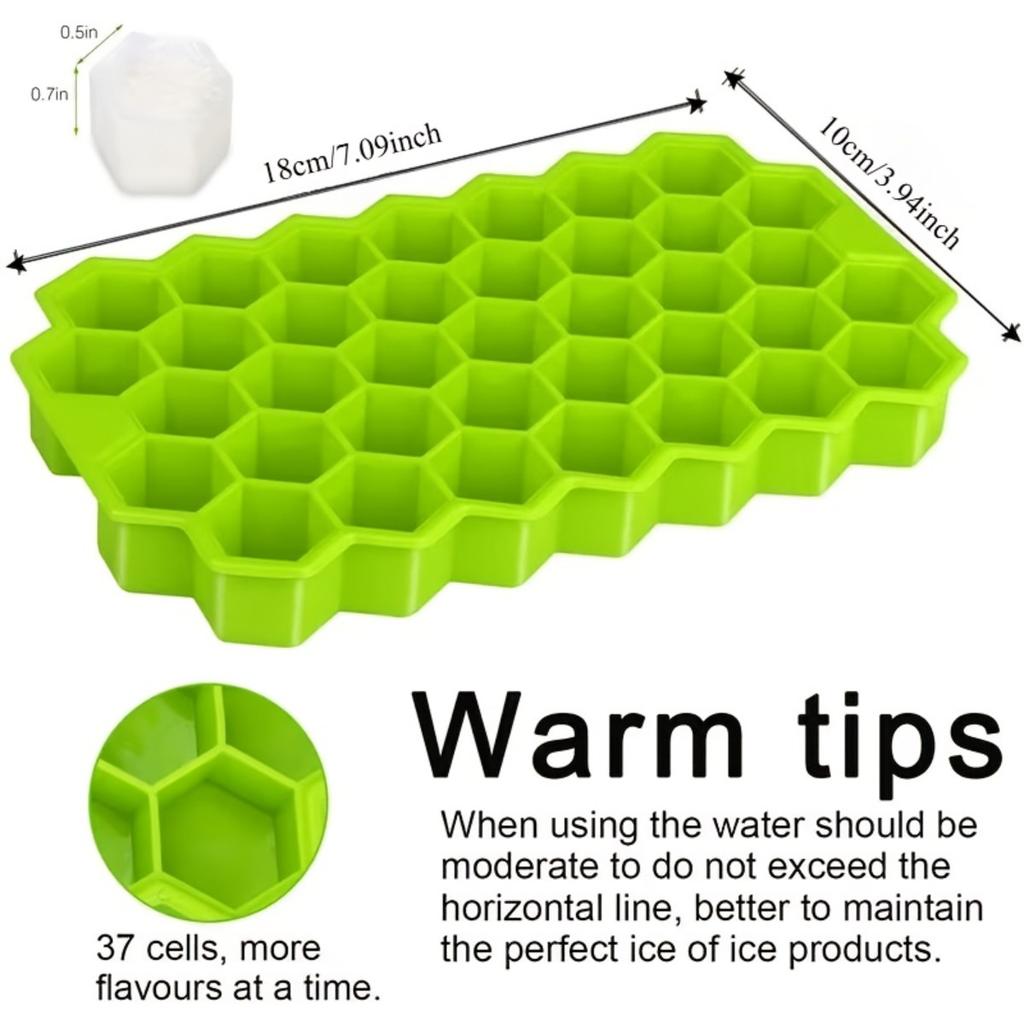 Thickened 37 Hole Honeycomb Ice Tray with Lid, Essential for Holiday Drinks and Frozen Desserts, Ice Mold, Refrigerator Ice Storage