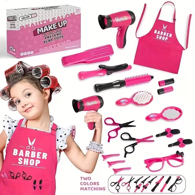 17Pcs Girls Beauty Salon Set Make Up Kit For Kid Pretend Play Toy Cosplay For Party Game Maquillage Juguetes Girls Birthday Gift