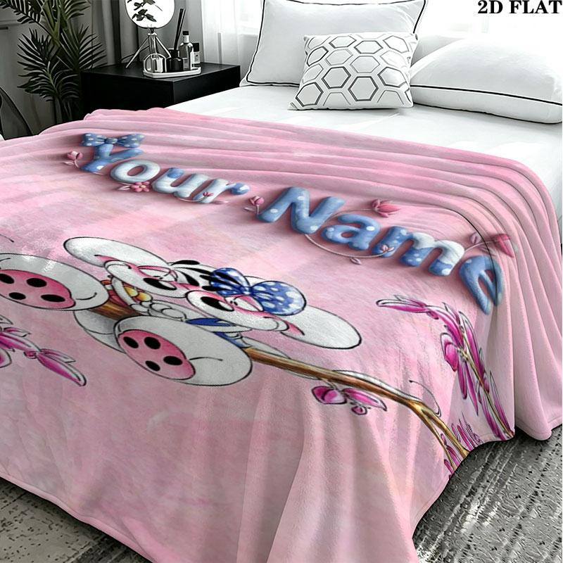 1PC Diddl Custom Name Patterned Flannel Blanket Suitable For All Seasons for Home Decor Warmth and Comfort Gifts Holiday Present