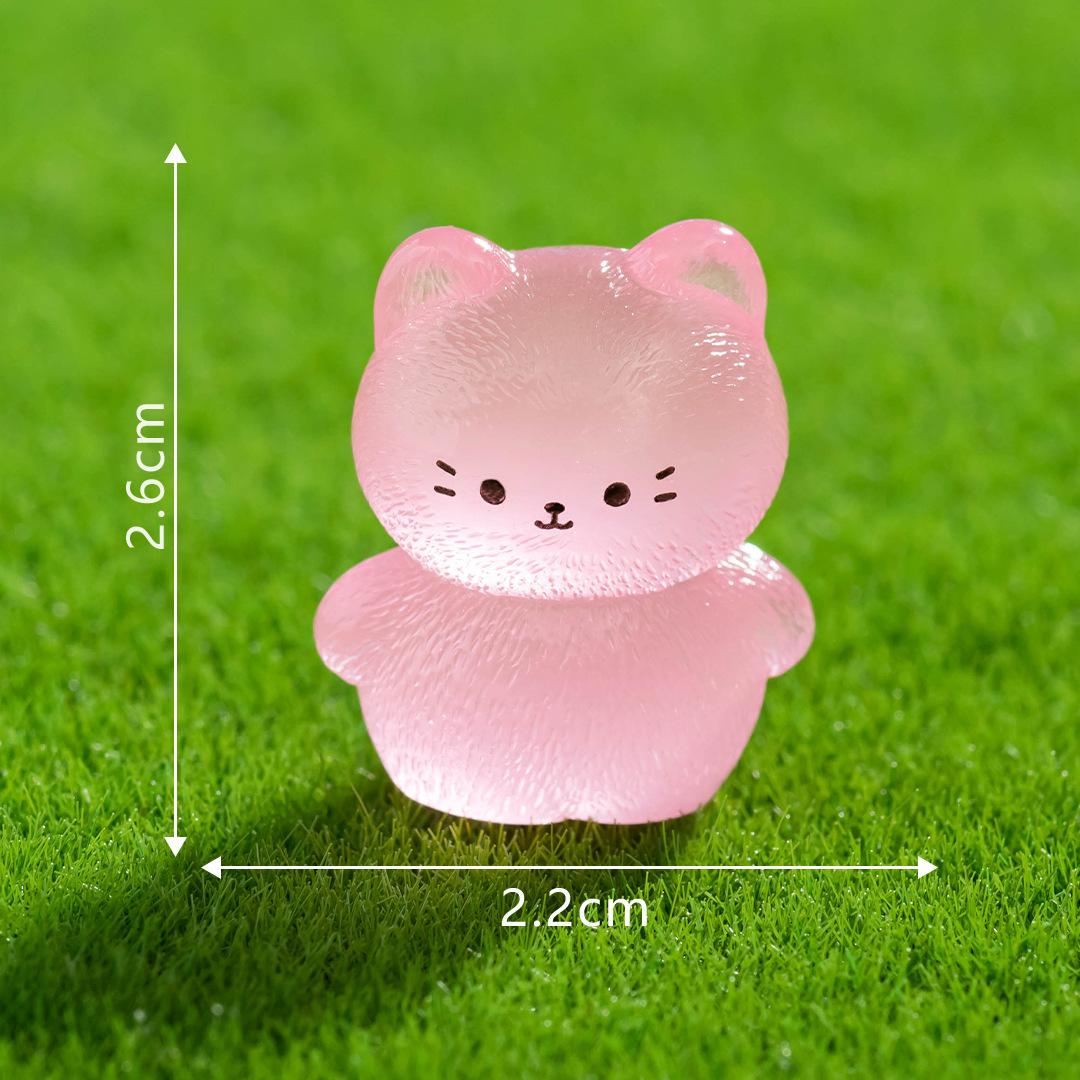 

Микропейзаж, мультяшный милый котенок, светящийся в темноте, украшение для животных, декоративные аксессуары для рабочего стола, украшение из смолы для автомобиля luminous kitten10pcs ярко-розовый