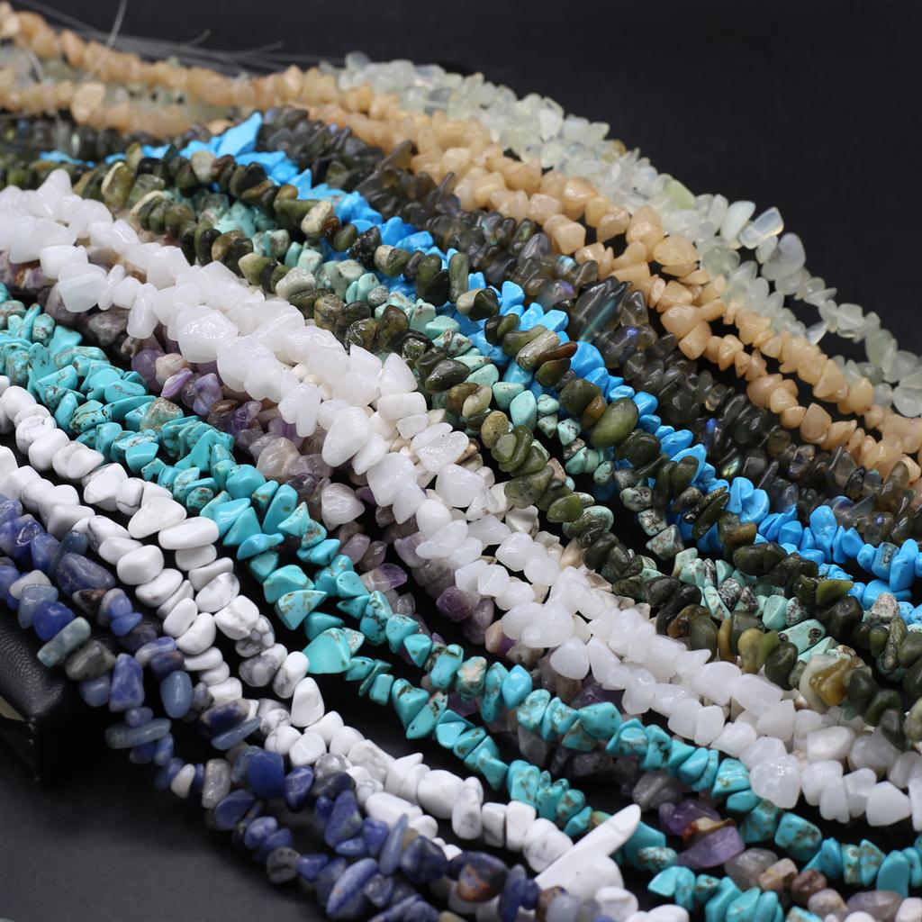 Mărgele de piatră naturală Jad alb/fluorit Mărgele de pietriș pentru realizarea de bijuterii DIY Colier Cercei Brățară Accesoriu Lungime 80 CM