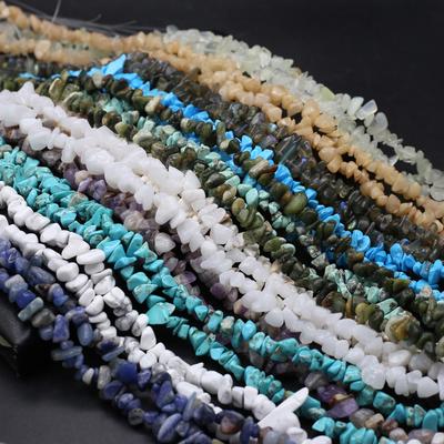 Natural Stone Beads White Jade/Fluorite Gravel Beads For Jewelry Making DIY Necklace Earrings Bracelet Accessory Legnth 80 CM