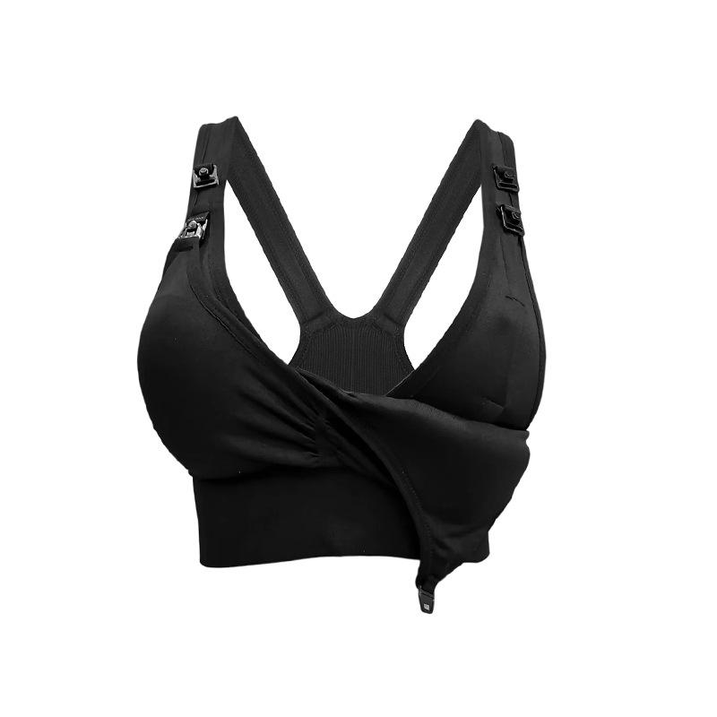 Sutiã Esportivo de Amamentação com Fecho Frontal Sem Mãos para Mulheres Grávidas e Amamentando