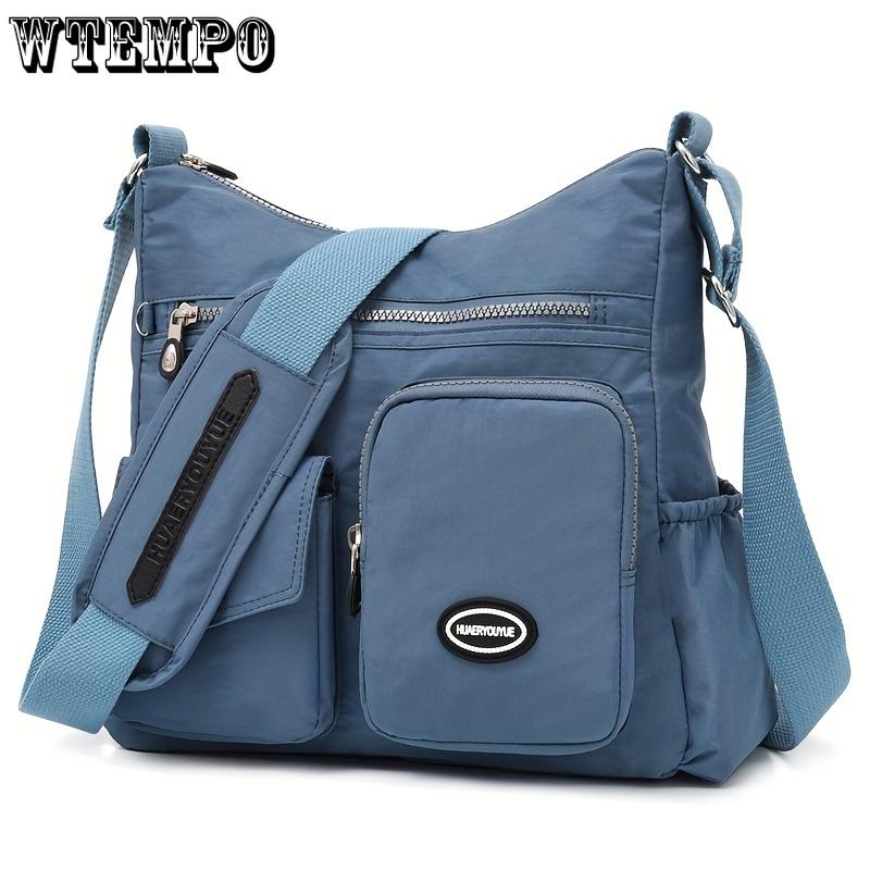 Women's Casual Nylon Crossbody Bag - Water-Resistant, Adjustable Strap, Zip Closure, Foldable Design In Mixed Colors