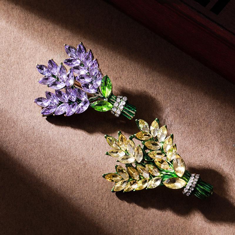 Lavender Brooch Women'S Coat Pin High-End Women'S Exquisite Purple Bouquet Collar Pin Accessories Design Sense Niche Corsage