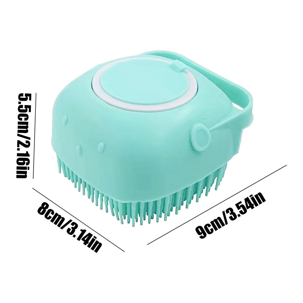 

Dog Shampoo Brush Pet Bath Comb With Soap Dispenser Massage Comb Pet Cleaning Tool For Puppies Kittens Shower Hotel Spa Indoor синій