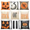 Cozy Cotton Linen Halloween Pumpkin Pillow Cover With Easy To Clean Fabric
