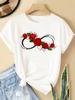 (Asian Size) letter trend cute Women Casual Short Sleeve T  Tee Top Clothing Shirt Fashion Printed Lady Female Graphic T-shirts