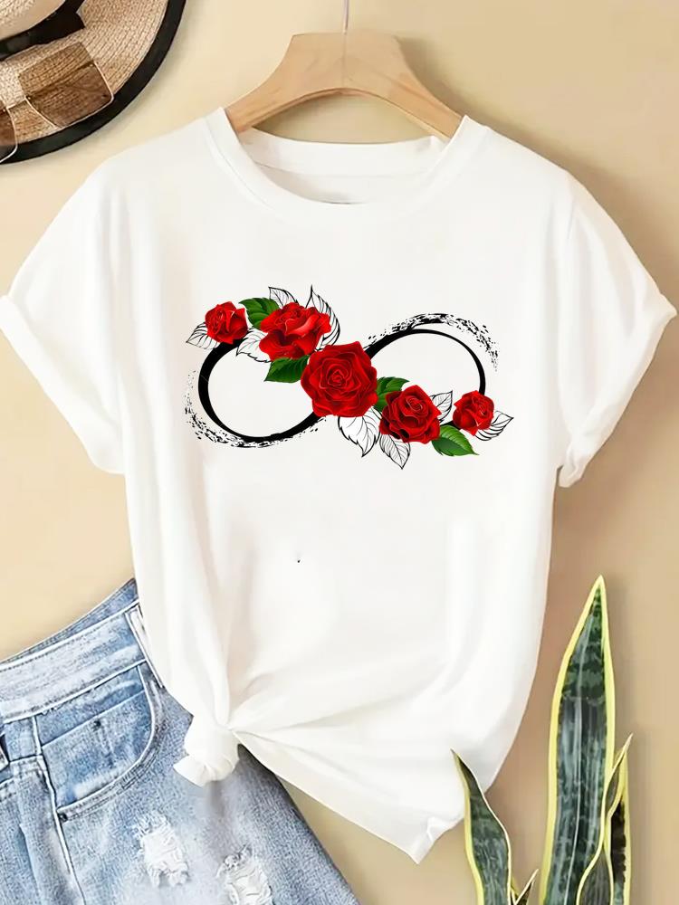 (Asian Size) letter trend cute Women Casual Short Sleeve T  Tee Top Clothing Shirt Fashion Printed Lady Female Graphic T-shirts