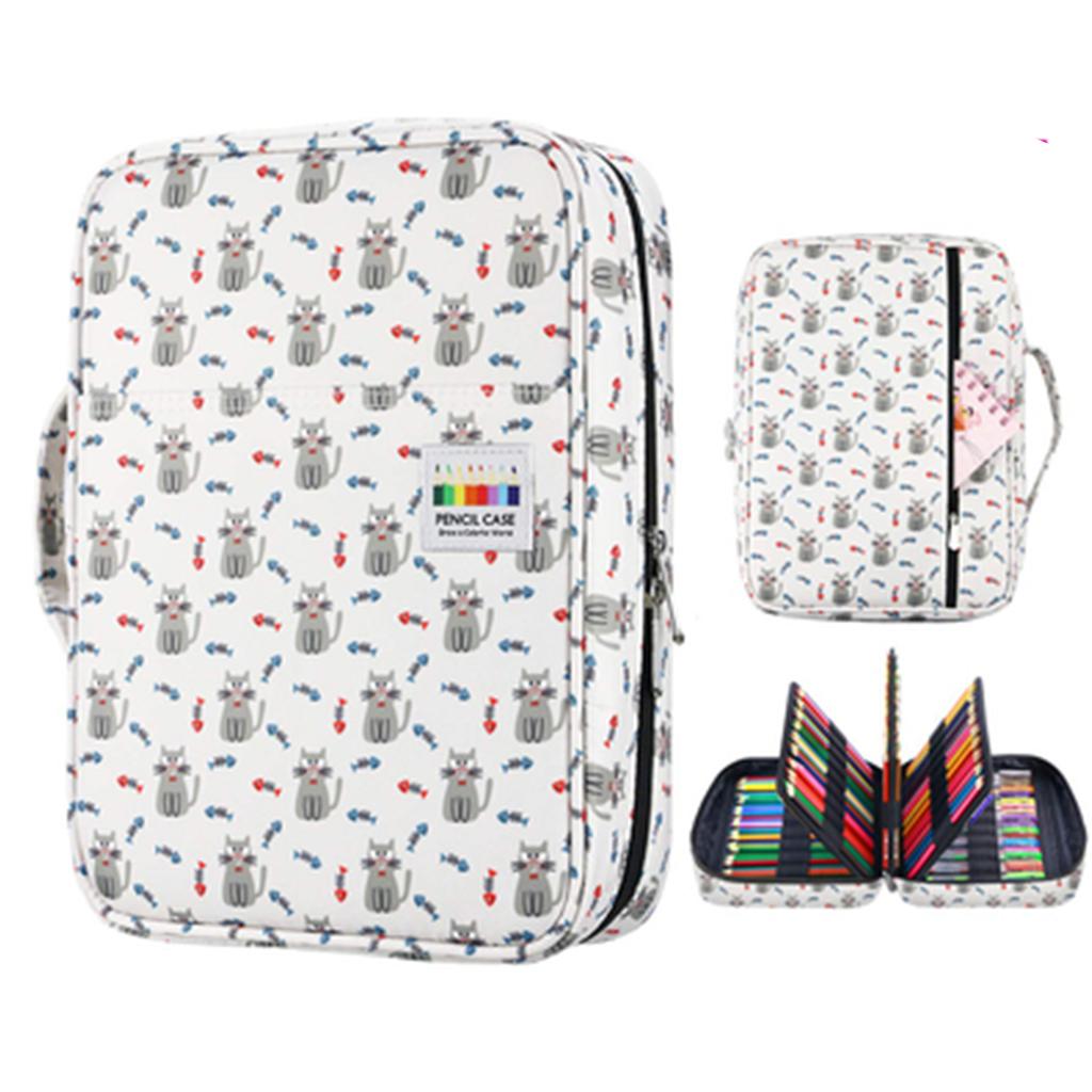 220 Slots Colored Pencil Case, Pen Bag Organizer with Handy Wrap Portable- Multilayer Pencils Case Holder for Kids Girls