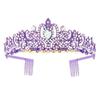 49MD 2pcs Birthday Party Crystal Tiaras and Sash Set for Women Fashion Hair Accessory