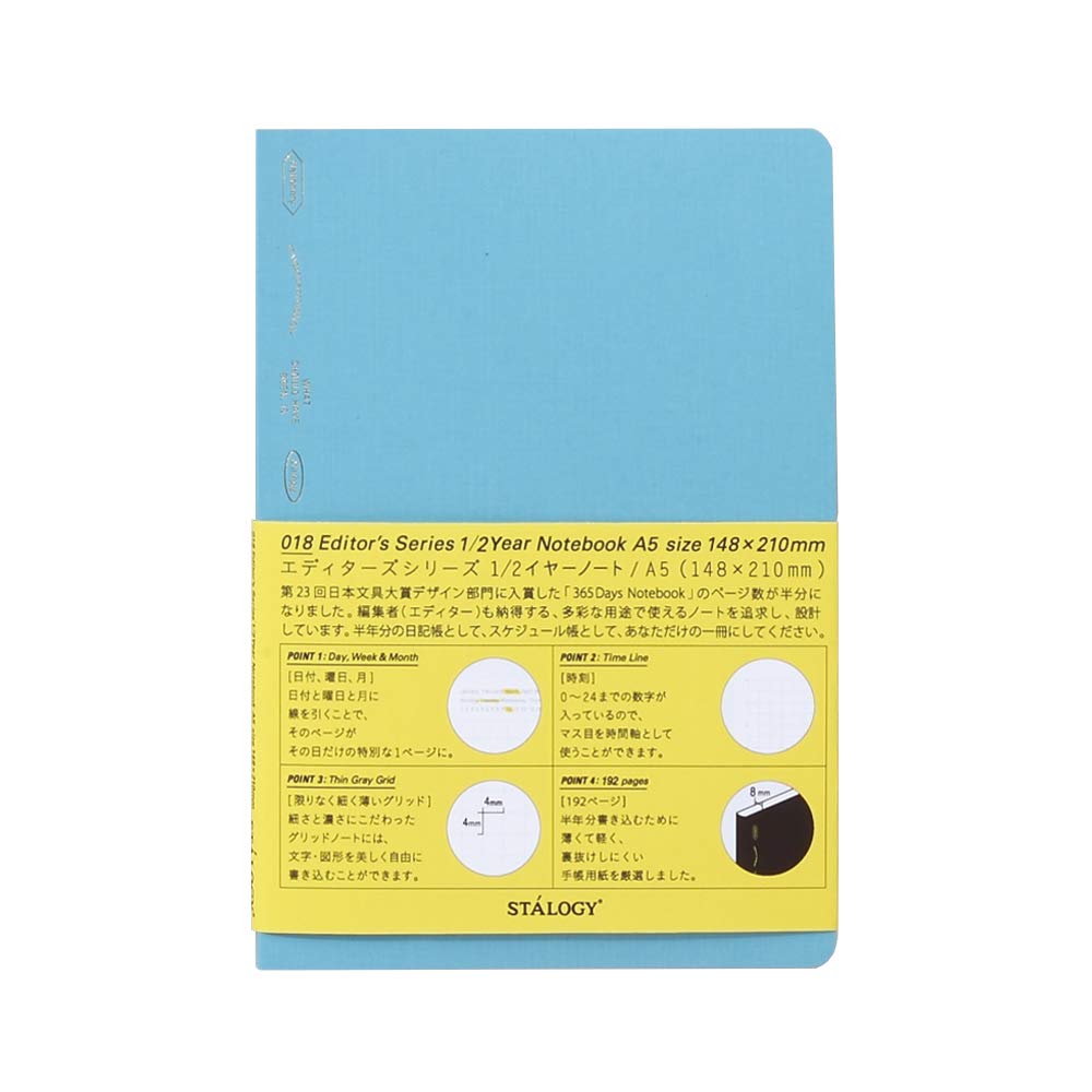 

Nitoms STALOGY Note A5 Graph Year Note Blue S4110 1/2