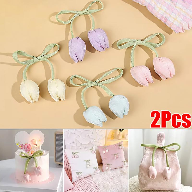 2PC Gift Box Accents Clothing Decorations Headwear Elegant Floral Photography Props Flower Packaging DIY Ties Curtains