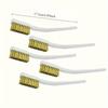 5pcs Brass Wire Brushes, Mini Paint Rust Remover, Steel Wire Brushes for Industrial Metal Polishing and Burring Cleaning