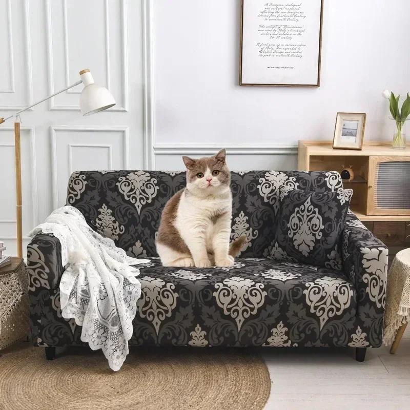 Printed Sofa Cover Stretch Couch Cover Sofa Slipcovers for Couches and Loveseats Washable Furniture Protector for Pets Kids