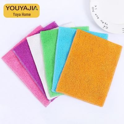 Ensemble Serviette Vaisselle et Tampon à Récurer en Fibre de Bambou Antiadhésif Huile
