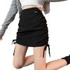 Summer High Waist Pleated Wrap Skirt with Lining