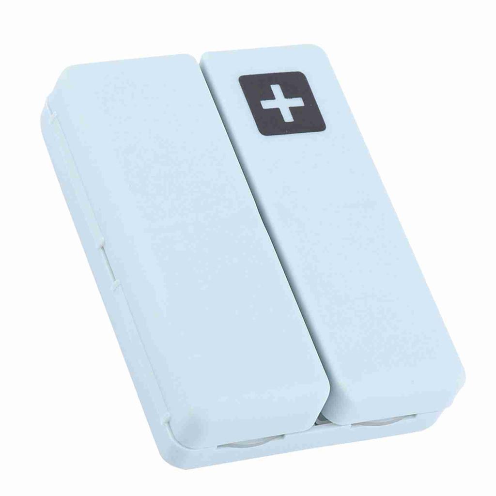 Portable Medicine Case Foldable Magnetic Pill Box Organizer with 7 Compartments(Blue)