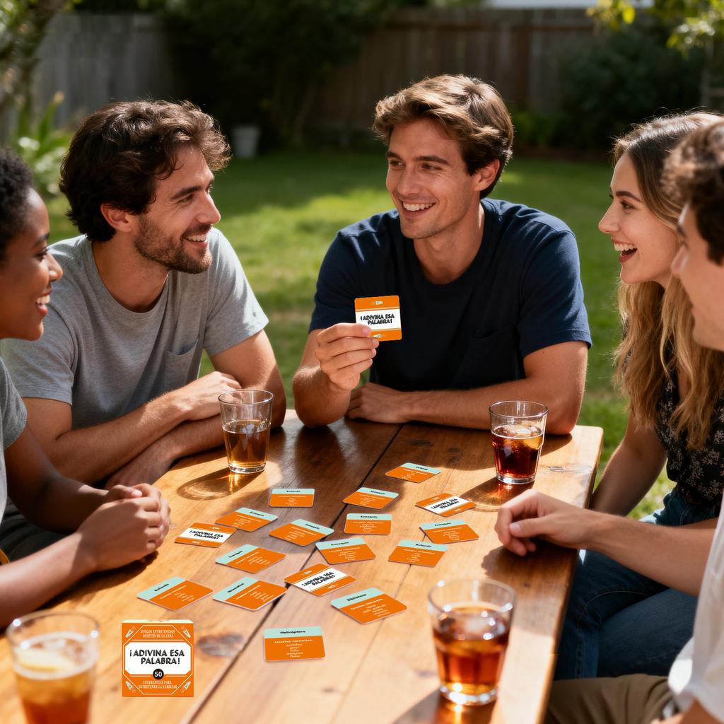 Mini Spanish Game Card "What's The Name!" 50 Game Cards, Family Gathering Game Cards, Camping Games Card Game