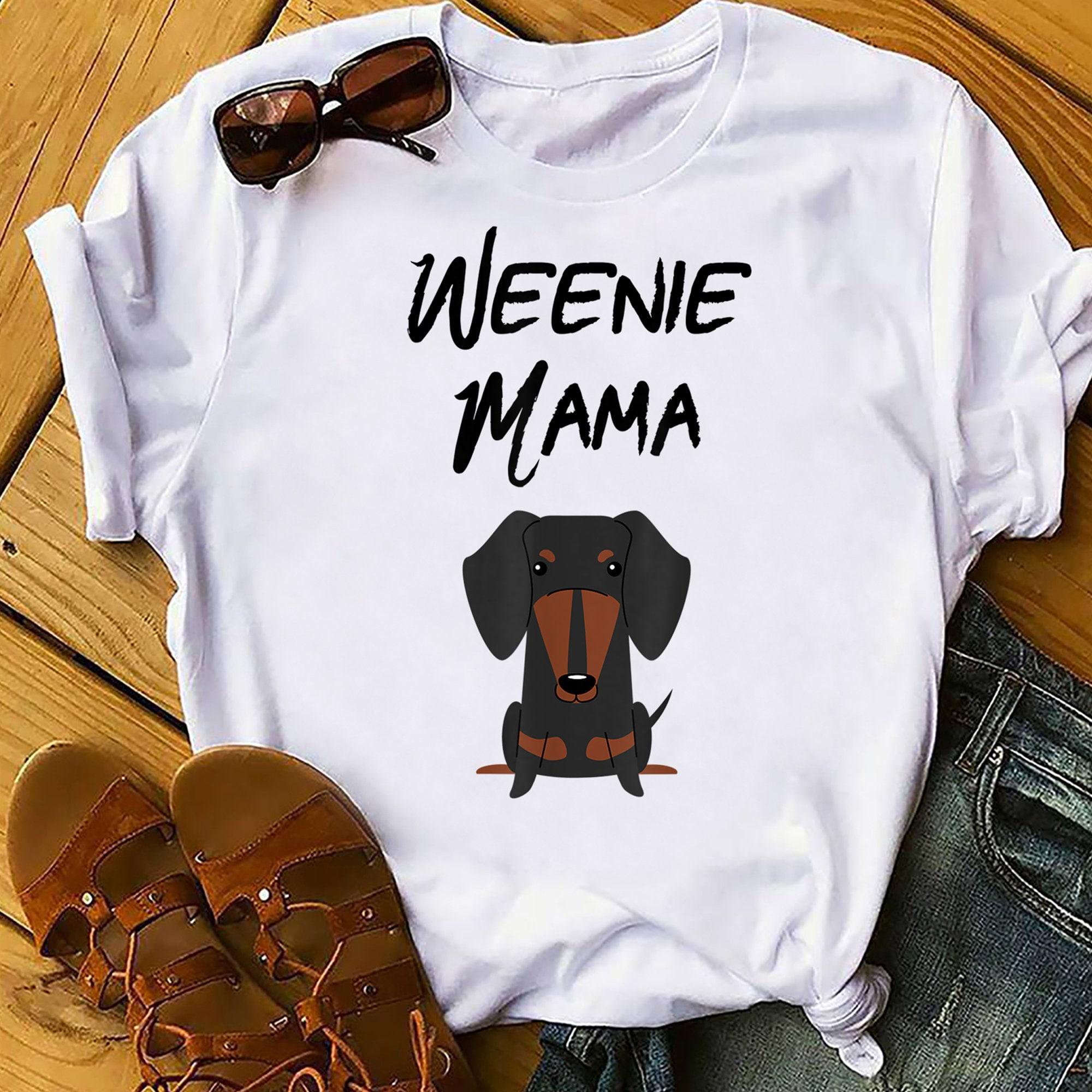 Dachshund Mom T Shirt Weiner Dog Womens T Shirts Cotton Tops S белый