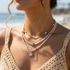Vintage Shell Starfish Fishtail Clavicle Chain Necklace For Women Bohemian Rice Beads Choker Summer Beach Vacation Charm Jewelry