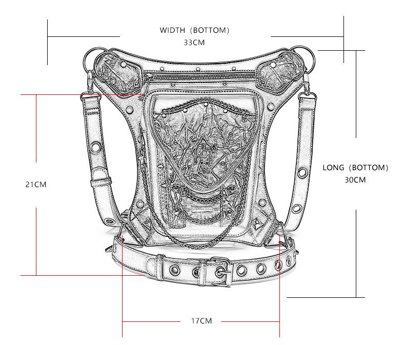 Steampunk Skull Motorcycle Waist & Shoulder Bag - Unisex Crossbody for Mobile Phones