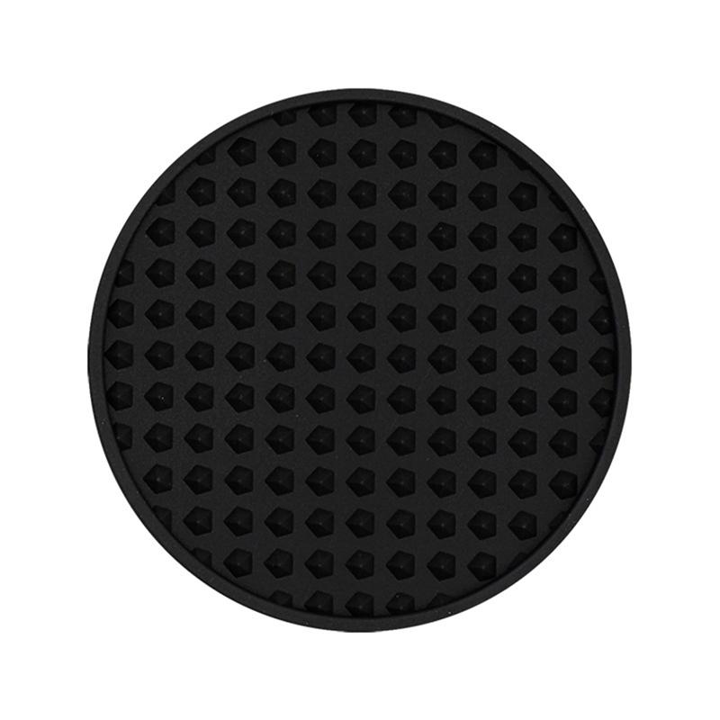 

Round Coaster Cup Mats Coffee Drinks Silicone Cup Holder Thickened Non-slip Heat Thickened Pads Kitchen Table Accessories чёрный