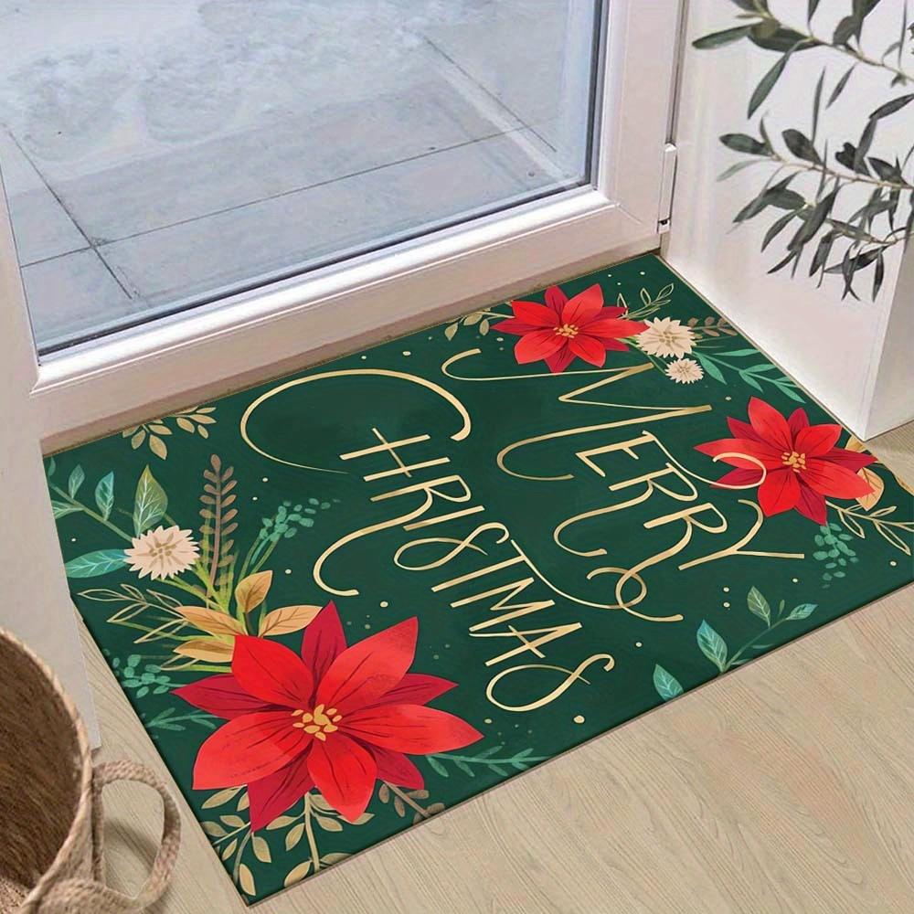 

1pc Christmas Flowers and Christmas Area Rug, Slip-Resistant, Easy-Clean, Stain-Resistant, Perfect for Cozy Living Rooms, Bedrooms, Kitchens 60cm by 90cm
