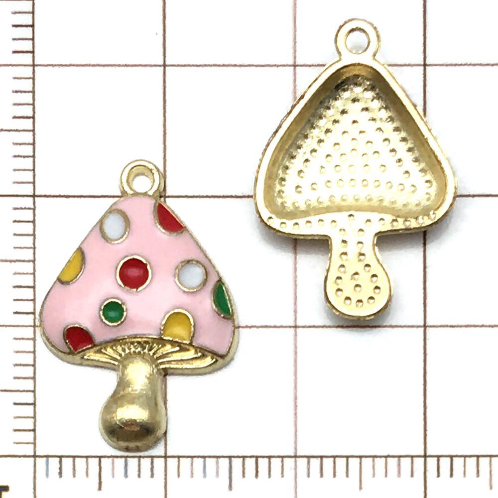 20 Colorful Cartoon House & Mushroom Enamel Alloy Charms for DIY Jewelry