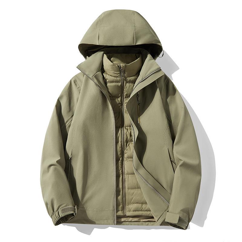 Jacket Men's and Women's New Outdoor Windbreaker Removable Feather Tank Large Size Mountaineering Suit