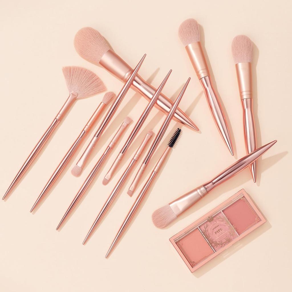 SHELWIN Makeup Brush Set of Popular Super Soft Cheek Cute Eyeshadow Easy To Carry with Storage Multifunctional Makeup Makeup Beginner Gift 12, Brush,