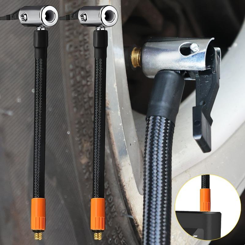 Car Air Pump Hose M6 Inflator Nozzle Hose Thread Copper Connector Air Pump Extension Tube Car Motorcycle Bike Tire Inflation