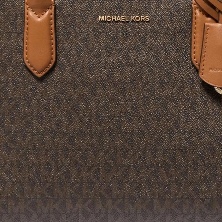 Michael Kors Mk Scarlett Logo Lock Charm Tote Bag Women tote bags Dark-Brown 30F4GETS2B-BRNA-CORN