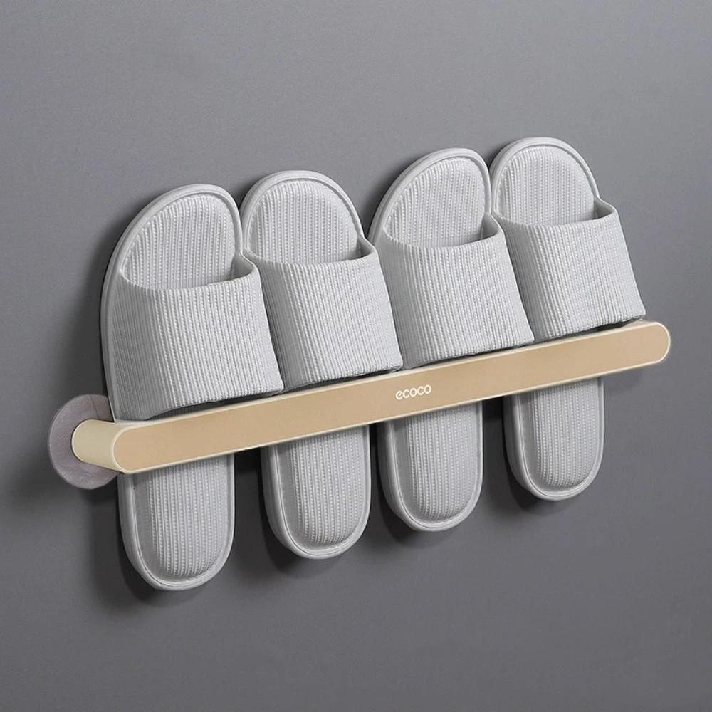 Multifunktionaler Schuhaufbewahrungsorganizer Ohne Bohren Handtuchhalter Wandmontiert Pantoffelregal Badezimmer