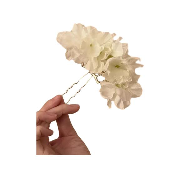 

Women Hair Stick Artificial Flower Decor Hairpin Buns Half-Combed Hairstyles Chinese Hairpin Headgear Hanfu Hair белый