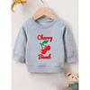 European Sizes Cute Cherry Print  Kids' Spring Thin Round Neck Sweatshirt 0-3 Years Old Comfortable Outdoor Outfit Choice