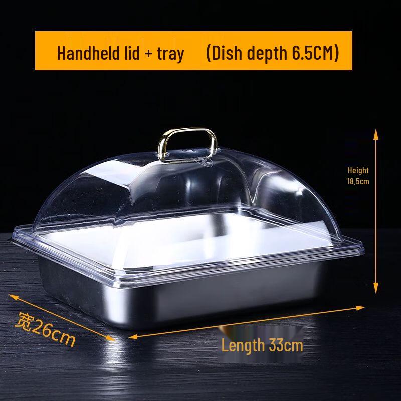 Rectangular Stainless Steel Buffet Food Cover with Lid