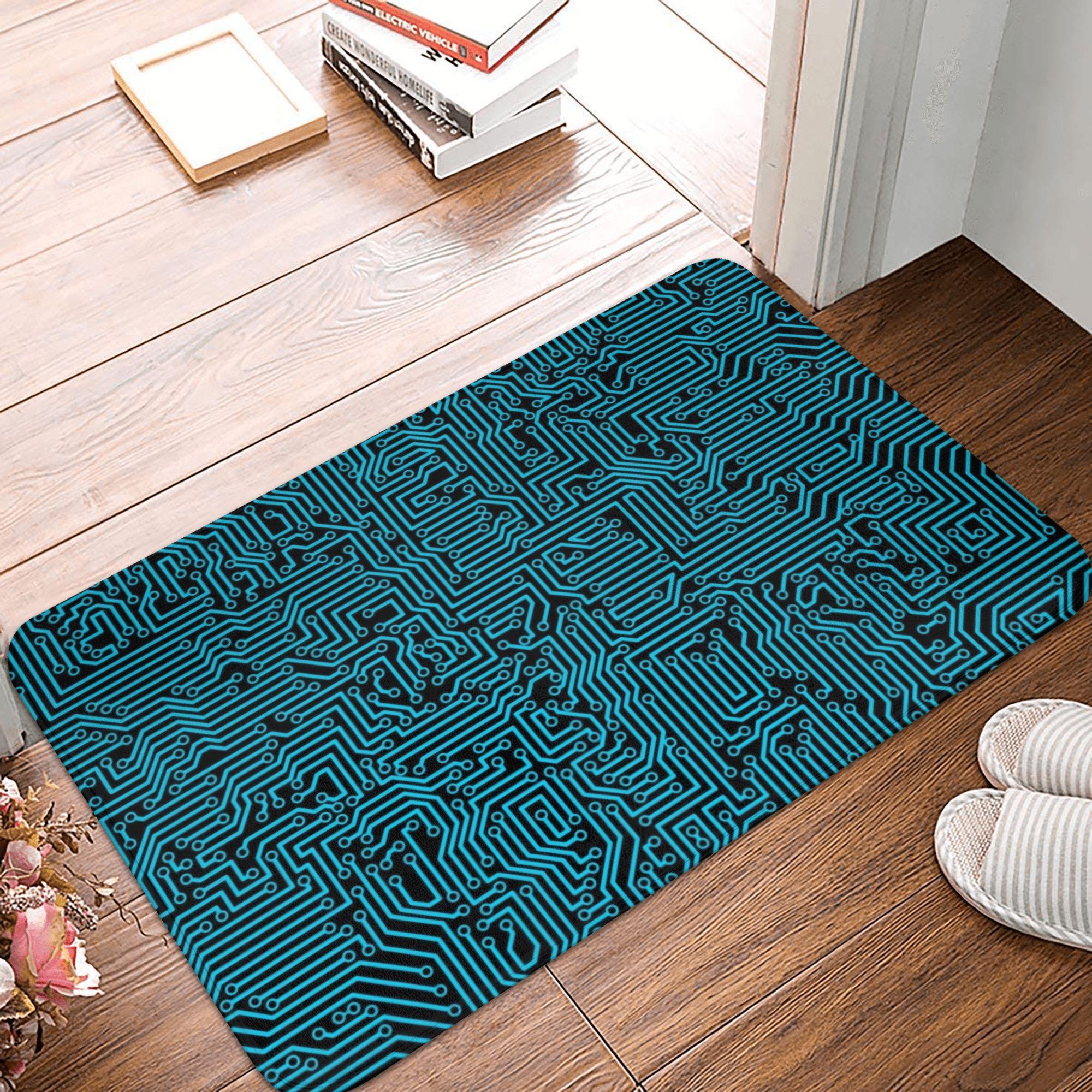 

Reboot Blue Computer Circuit Board Floor Door Kitchen Bath Mat Anti-Slip Outdoor Cpu Doormat Toilet Entrance Rug Carpet Footpad 40x60cm
