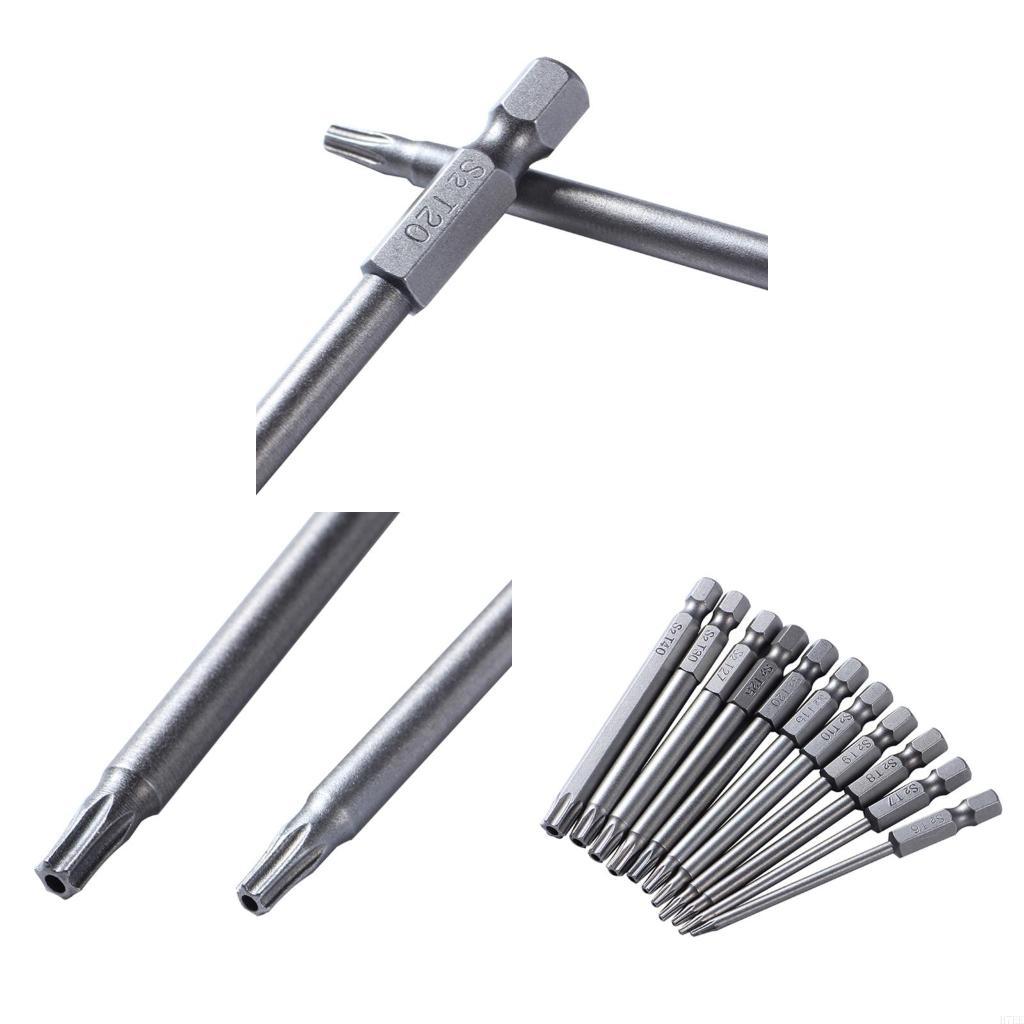H7EE Pack of 11 Torx Screwdriver Bit Set 1/4inch Hexagon Shank T7 T8 T9 T20 T25 T27 T30 T40 Screw Driver Bit Hand Tools