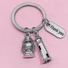 2 Pcs Thank You Keychain Lighthouses Hanging Keyring Kerosene Lamps Decorative Key Holder Gift For Teacher Friend Colleague