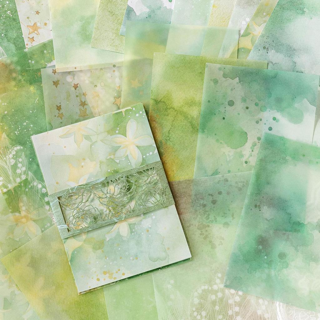 Diário de Aquarela com Vazamento de Cor: Papel Sulfúrico Decorativo para Colagem no Instagram e Base para Notas Adesivas