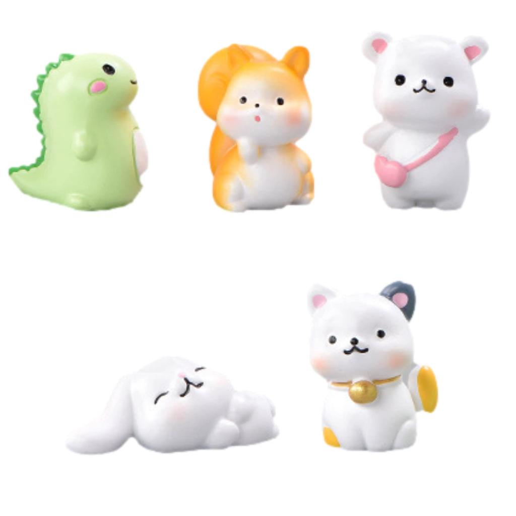 COOLTHICK Miniature Doll Animal Ornaments Decorations Small Figurines Set (Rabbit)
