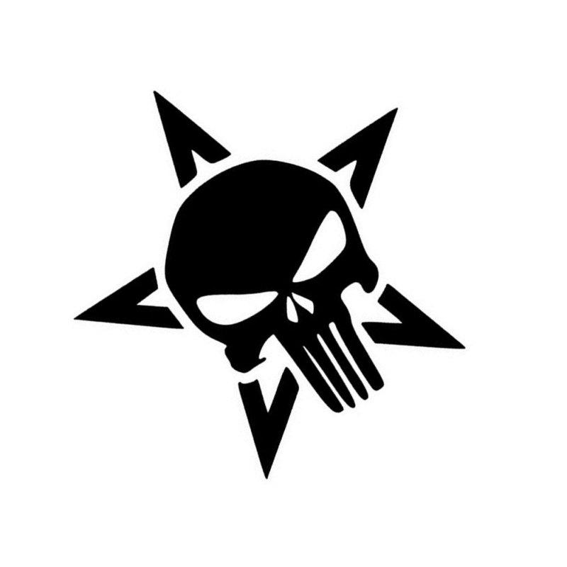 Reflective Car Sticker Pentagram Punisher Skull Pattern Funny Cover Scratch Decorative Decals A068