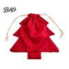 Holiday Goodie Bags for Kids Christmas Tree Drawstring Presents Bag, Reusable Plush Wrapping Pouch, Decorative Pendant Shaped Favors Bag Candy, Goody,
