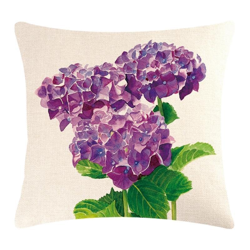 Mother Day Hydrangea Throw Pillow Cover Beautiful Flower Cushions Cover Elegant Pillow Case Fine Linen Material
