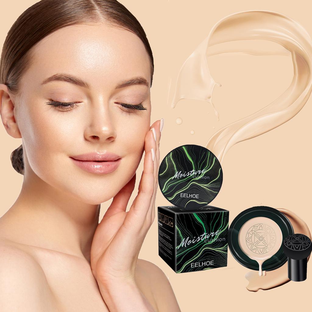 Le coussin d'air en tête de champignon couvre les imperfections du visage, éclaircissant, hydratant, fond de teint naturel nu