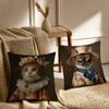 Quirky Elegant And Luxurious Crown Cat Pillow Case Sofa And Living Room Decorative Cushion Covers Dust-proof And Mite-proof F