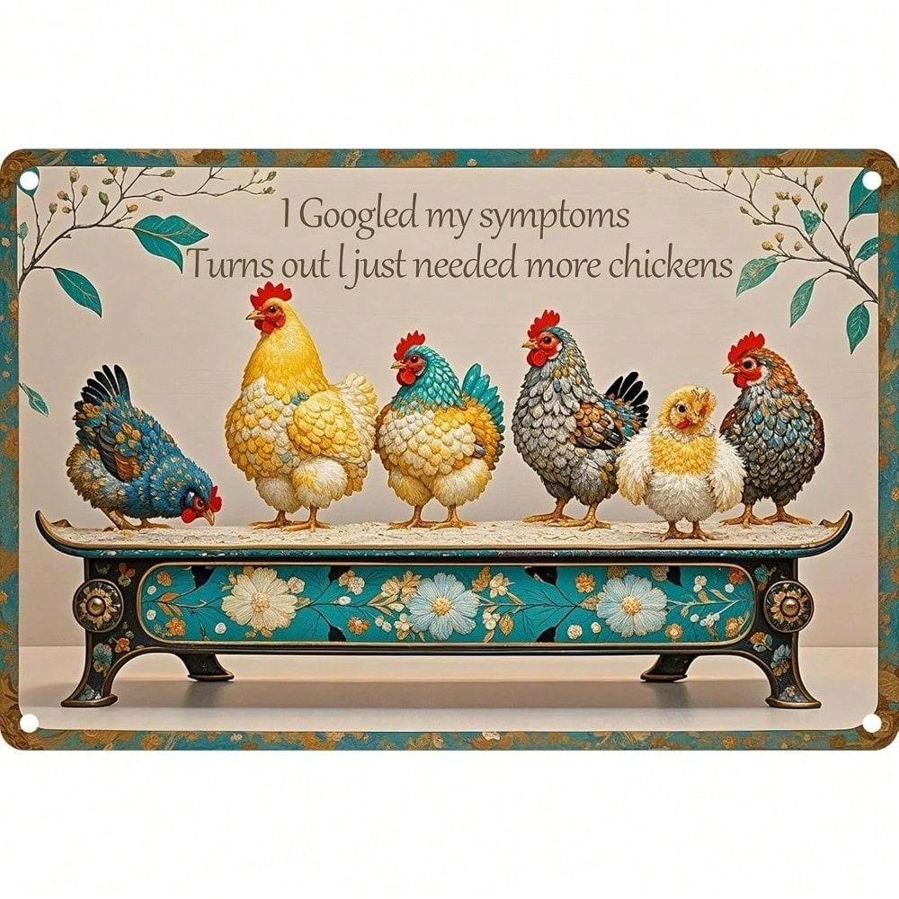 

Vintage Metal Poster Chicken Tin Sign 20x30 cm Retro Kitchen Wall Decor
